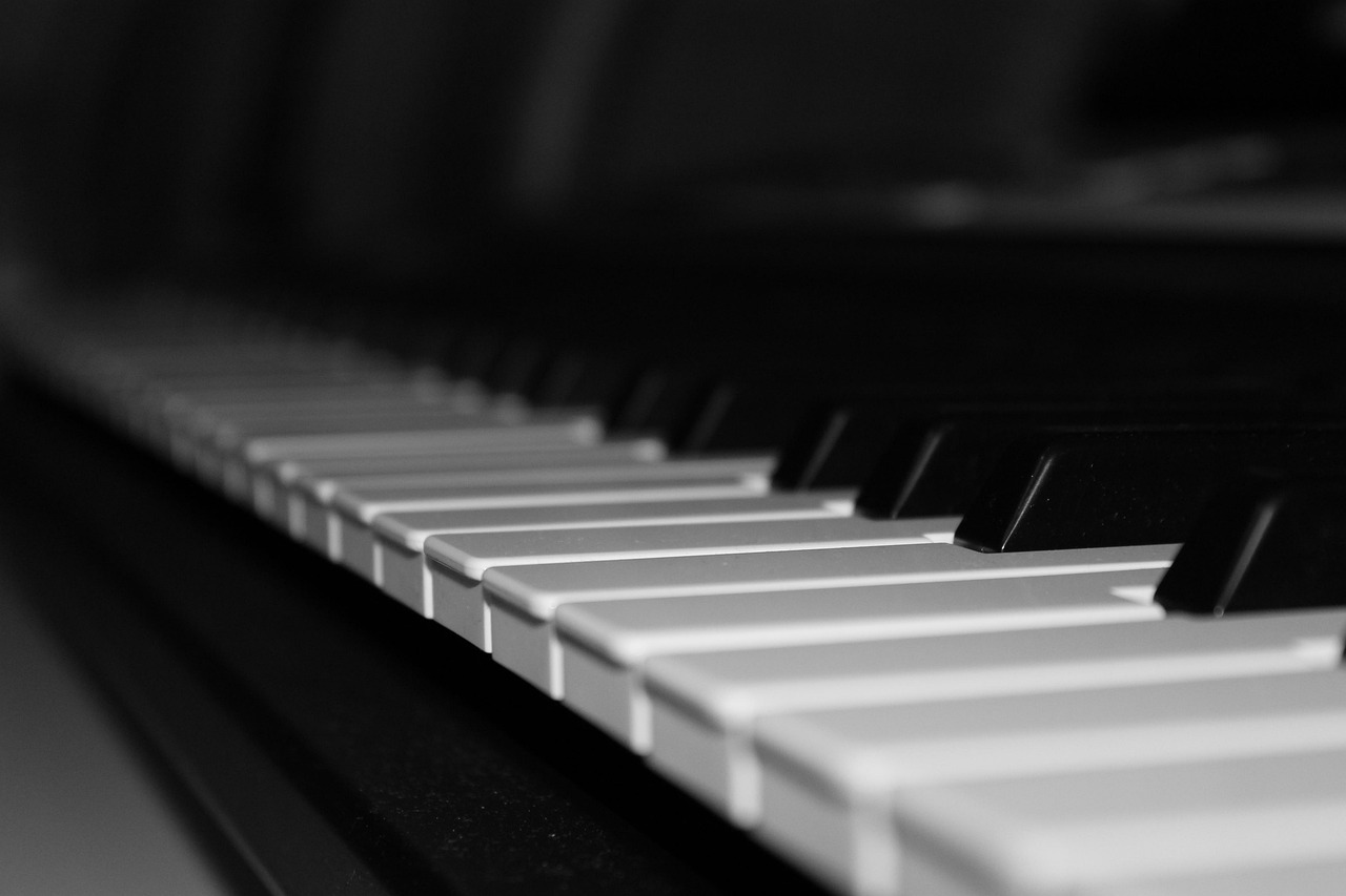 piano, music, button, piano keys, piano keyboard, instrument, musical instrument, black-and-white